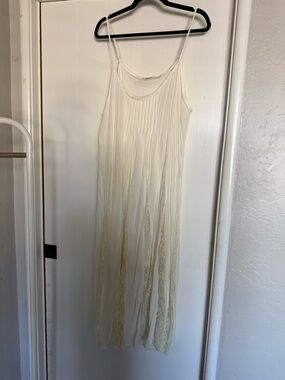Three Bird Nest Cream Pleated Slip Dress